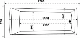Акриловая ванна Azario Бали 170х75 БАВ0104, белая