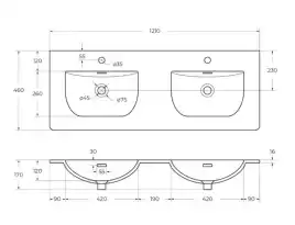 Тумба под раковину BelBagno MARINO-CER-N-1200-4C-SO-BL-P подвесная Bianco Lucido