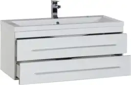 Тумба под раковину Aquanet Верона 100 белый (подвесная 2 ящика) 175382