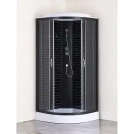 Душевая кабина Loranto 100х100 низкий поддон, прозрачное стекло, профиль Черный, CS-6610-13GB 100