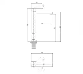 Смеситель для накладной раковины Abber Daheim AF8211G, однорычажный, высокий, Брашированное золото