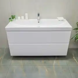 Тумба с раковиной AVS Гармония 120 белая, 2 ящика, N821-07-1200WG-02-1210-WG