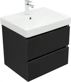 Тумба под раковину Aquanet Вега 2.0 60 черный, подвесная, 337953