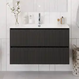 Тумба под раковину BelBagno UNO-1000-2C-SO-GSO подвесная, Темно-Серый Матовый