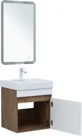 Тумба под раковину Aquanet Оптима 50 дуб рустикальный/белый сатин, 344790