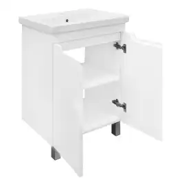 Тумба с раковиной Azario KANTRI 60Н CS00097249, напольная с раковиной Фостер 60, белая