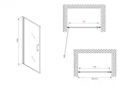 Душевая дверь Abber Sonnenstrand 60 см, AG04060, профиль Хром, стекло Прозрачное