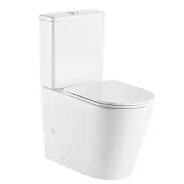 Унитаз напольный Azario Vetro AZ-2149 безободковый, с бачком и сидением микролифт, Белый глянцевый