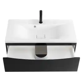 Тумба под раковину BelBagno MARINO-800-2C-SO-NL-P подвесная Nero Lucido