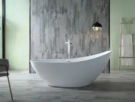 Акриловая ванна Abber 184х79 AB9233, отдельностоящая, Белая глянцевая