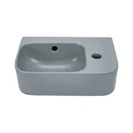 Рукомойник AVS Грэйс 37x25 L, серо-голубой матовый с донным клапаном