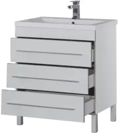 Тумба под раковину Aquanet Верона 75 белый (напольная 3 ящика) 178254