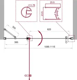 Душевая дверь BelBagno Uno 110 см, UNO-B-12-40+70-C-Cr, профиль Хром, стекло Прозрачное