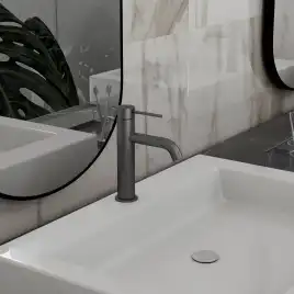 Смеситель для раковины Vincea City VBF-2C1GM однорычажный, вороненая сталь