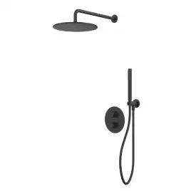 Душевая система для душа WHITECROSS Y black YSET08BL, термостатическая, скрытого монтажа, Черный матовый