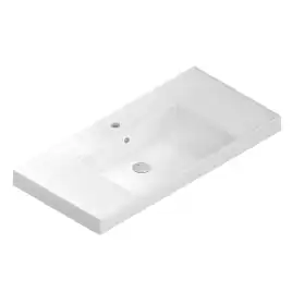 Раковина KERAMA MARAZZI CUBO подвесная\мебельная, 100 см, белая глянцевая, CU.wb.100