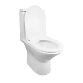 Унитаз-компакт Azario FRETTA NEW AZ-1223B напольный, безободковый, в комплекте с бачком и сиденьем микролифт, Белый глянцевый