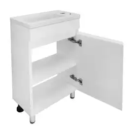 Тумба с раковиной Azario Эстима 40 CS00094580 правая напольная, Белая глянцевая