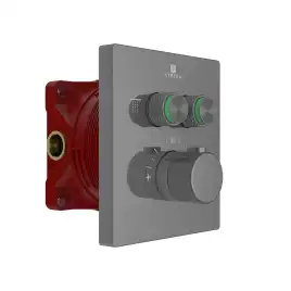 Смеситель для душа Vincea VSCV-321T-MGM встраиваемый  двухфункциональный, термостатический, вороненая сталь