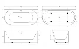 Акриловая ванна BelBagno 170х80 BB412-1700-800, отдельностоящая, Белая глянцевая