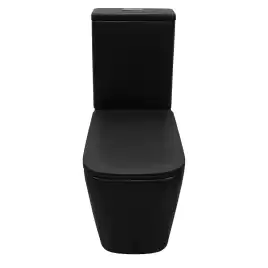 Унитаз-компакт Azario Black King AZ-8303-D напольный, безободковый, в комплекте с бачком и сиденьем микролифт, Черный матовый
