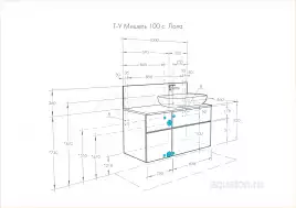 Тумба под раковину Aquaton Мишель 100 без столешницы 1A244101MIX40 подвесная правая, цвет дуб эндгрейн / белый