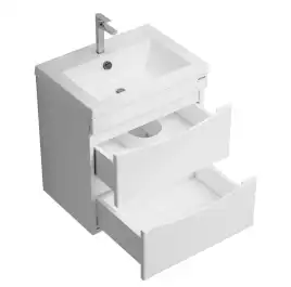 Тумба под раковину Grossman Виста 50 подвесная, белая глянцевая (105057)