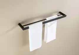 Держатель полотенец 600 мм Aquatek Лира AQ4430MB двойной, Черный матовый