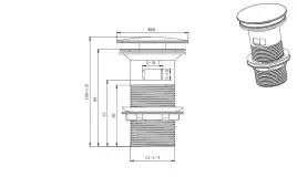 Донный клапан для раковины AQUATEK AQ6001CR, хром