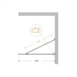 Душевая перегородка универсальная LIBERTA-L-1-TB-85-C-Cr стекло Прозрачное, профиль Хром