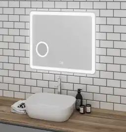 Зеркало Grossman Leo 90х80 169080 с подстветкой, сенсорный выключатель, с подогревом