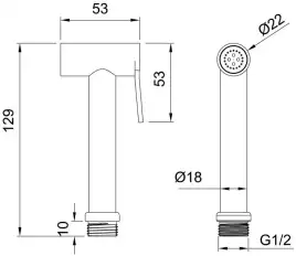 Гигиеническая лейка Allen Brau Priority 5.31028-GB золото брашированное