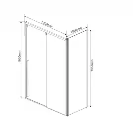 Душевой уголок Vincea Lugano 120х100 VSR-1L1012CL-1, дверь раздвижная, профиль хром, стекло прозрачное