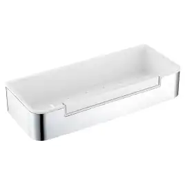 Полка AVS Kori, 30 см, хром/белый, с бортиком-скребком