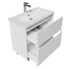 Тумба под раковину Grossman Адель-Норма 80 напольная, белая глянцевая (108023)