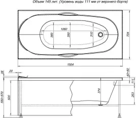 Фронтальная панель Roca Welna 160x100 правая 259138000