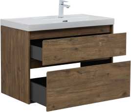 Тумба под раковину Aquanet Nova Lite 2.0 90 дуб рустикальный, правая, 346317