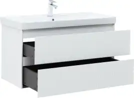 Тумба под раковину Aquanet Альтера 100 белый матовый, подвесная, 337157