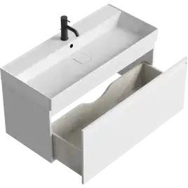 Тумба с раковиной подвесная Aqwella 5 Stars Pure 100 см, PUR0110WM, цвет Белый