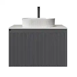 Тумба под раковину Grossman Кристалл 80 подвесная, графит матовый (108043)