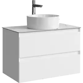 Тумба с раковиной подвесная Aqwella Geometria 80 GE01082WM+STG814X476MW, со столешницей мрамор белый, цвет белый