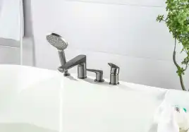 Смеситель на борт ванны Aquatek Бетта AQ1148BGM, Оружейная сталь