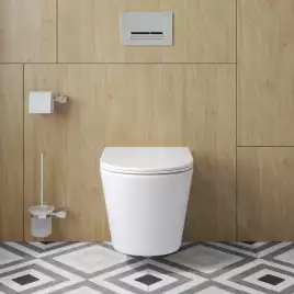 Подвесной унитаз BelBagno TRE-TOR BB5180CH-TOR/SC, безободковый, смыв торнадо с сиденьем микролифт, Белый