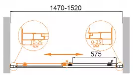 Душевая дверь Cezares MOLVENO 150 см, MOLVENO-BF-1-150-C-Cr-IV, профиль Хром, стекло Прозрачное