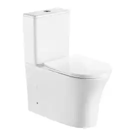 Унитаз напольный Azario ANTEO ROUND AZ-1219A безободковый, с бачком и сидением микролифт, Белый глянцевый