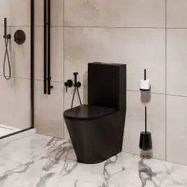 Напольный унитаз Grossman GR-4458BMSQ безободковый, смыв торнадо, Черный матовый