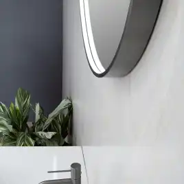 Зеркало с подсветкой AVS AZ 80 см, антипар, оружейная сталь