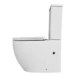 Унитаз-компакт Azario Blanco AZ-T003B-R напольный, безободковый, в комплекте с бачком и сиденьем микролифт, Белый глянцевый
