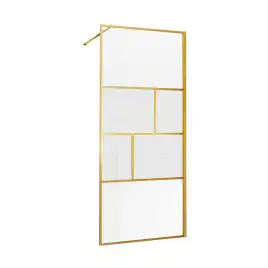 Душевая перегородка Vincea Walk in HC Art 80 VSW-1HC800CFBG, профиль брашированное золото, стекло прозрачное/рифленое