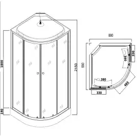 Душевая кабина Loranto 90х90, низкий поддон, Матовое стекло, CS-981TM/W-90